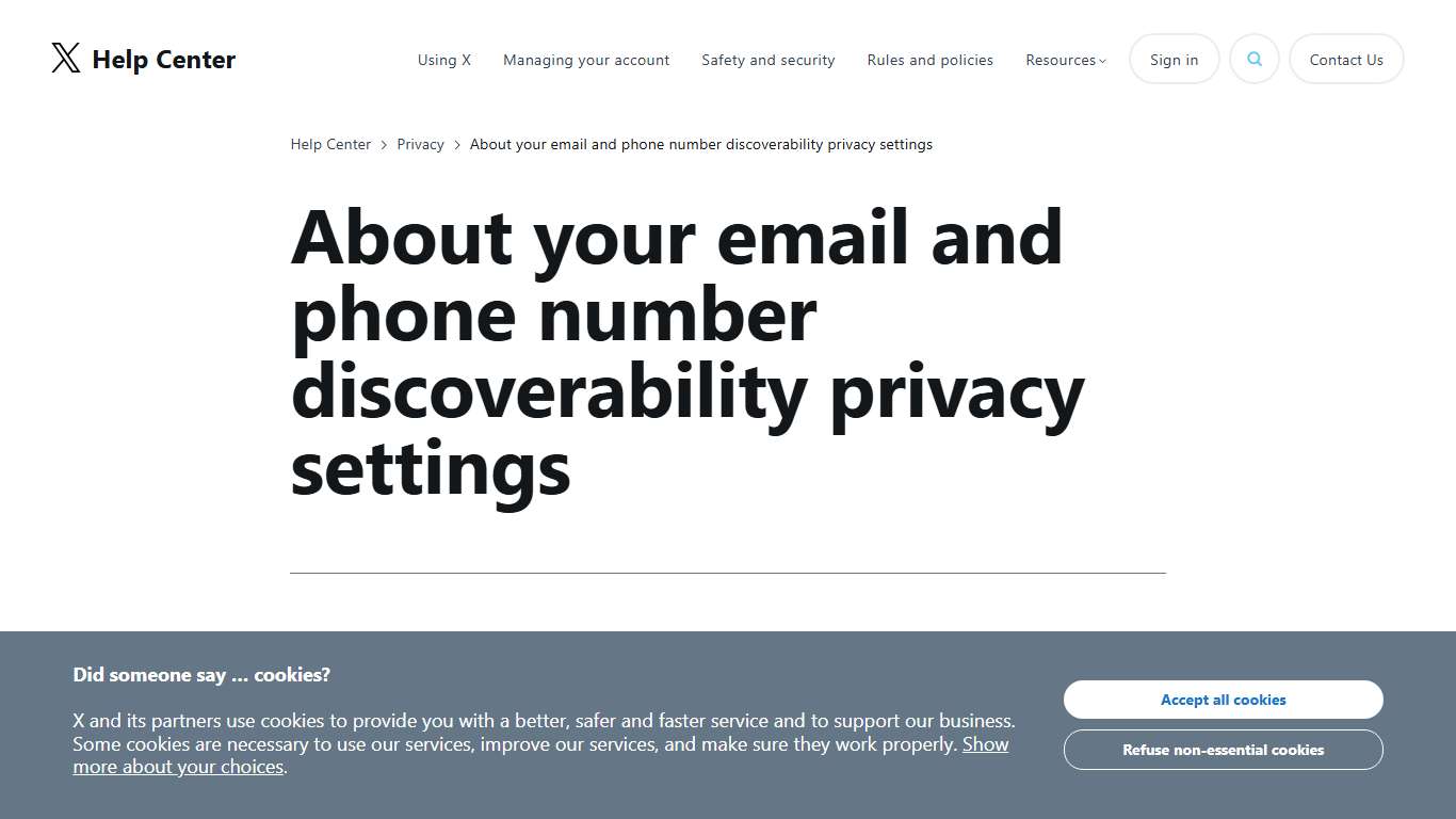 Control how others can find you on X X Help